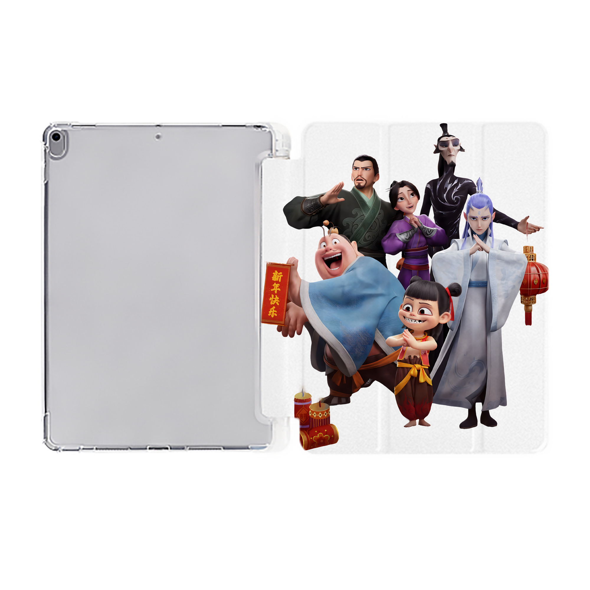 （画像用） Ne Zha 2 ナタ 魔童の大暴れ IPad ケース ペン収納付き 三つ折りスタンド PUレザー×シリコン 対応機種9.5/10.5/10.9インチ